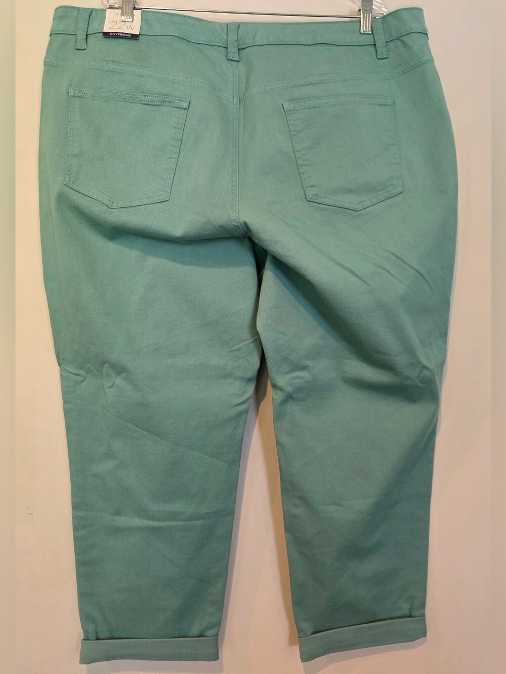 Talbots Plus Size 22W Simply Flattering Collection Boyfriend Style Green Jeans - Picture 7 of 11
